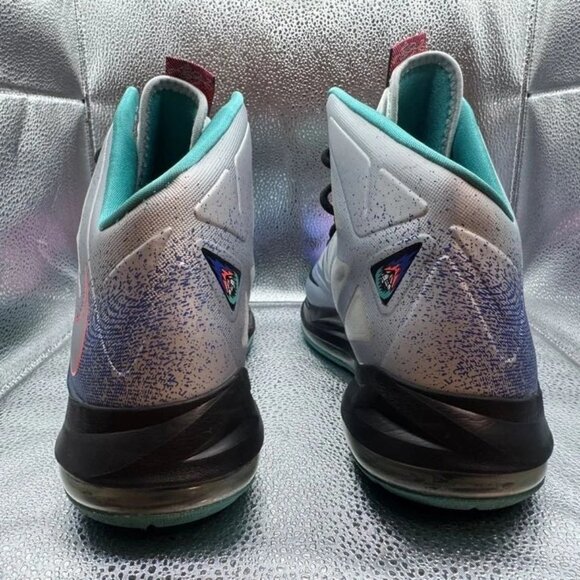 Size 12 - Nike LeBron 10 Pure Platinum Mens Blue Purple White Sneaker 541100-008 - Picture 6 of 10